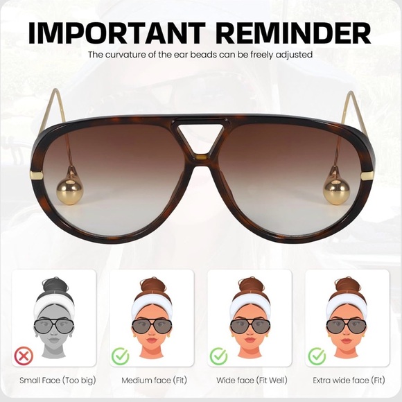 Tortoiseshell Gradient Woman’s Aviator Sunglasses with Gold Temples NEW main image 4